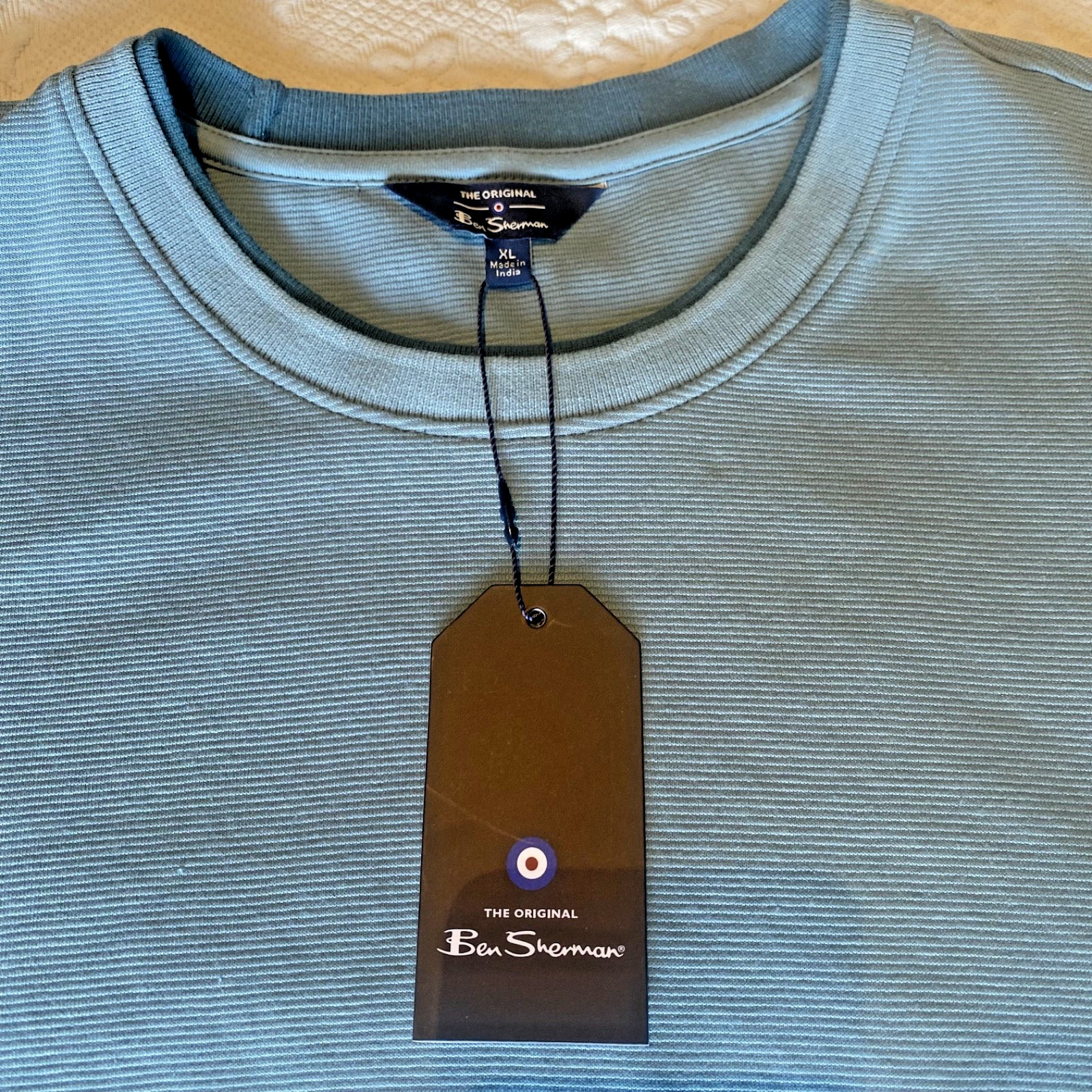 Ben Sherman Men’s T-Shirt Smoke Blue Short Sleeve Size XL British fashion New