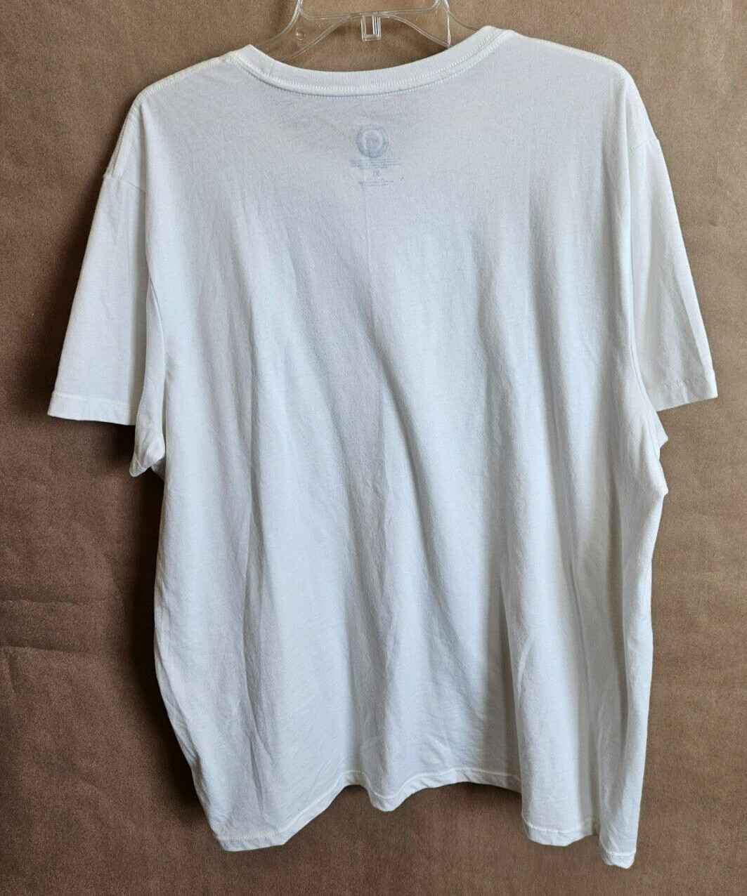SMOKEY THE BEAR UNISEX T-SHIRT CREW NECK STRAIGHT HEMLINE WHITE SIZE XL #4178