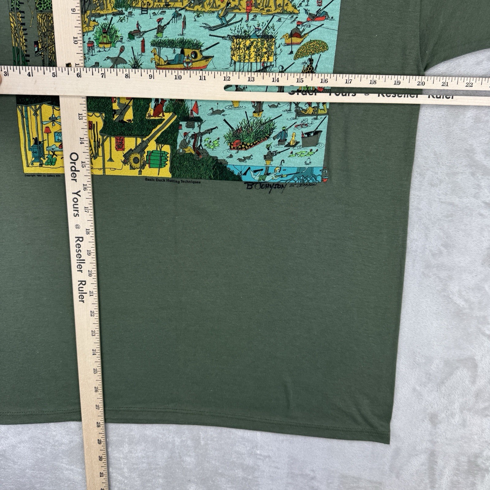 VTG 90s Duck Hunting Graphic T Shirt Single Stitch USA Humor Outdoor Rifle Large