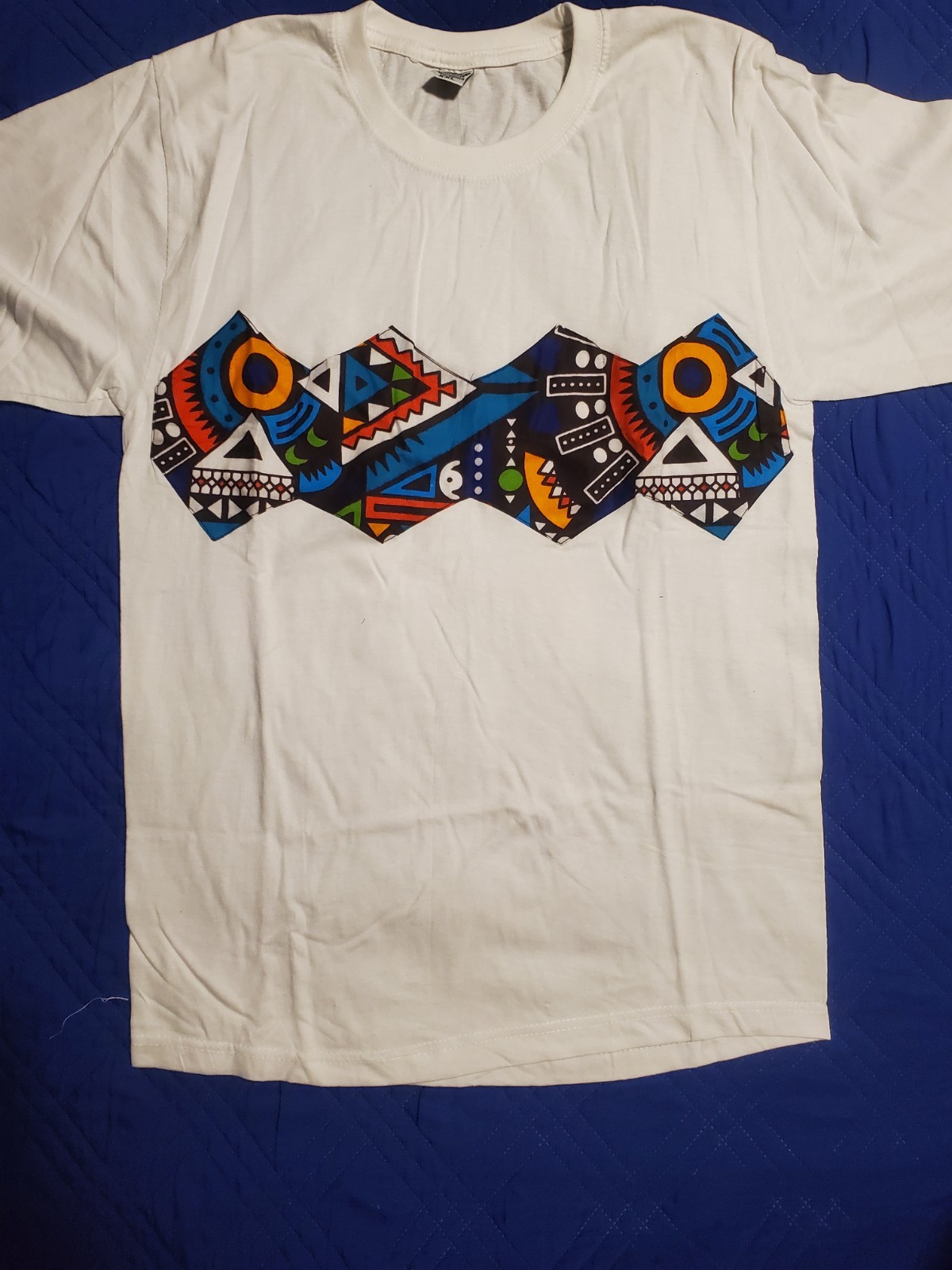 2-Piece Vibrant African Print Lounge Set White Multi-Color – Size XXL (Fits XL)