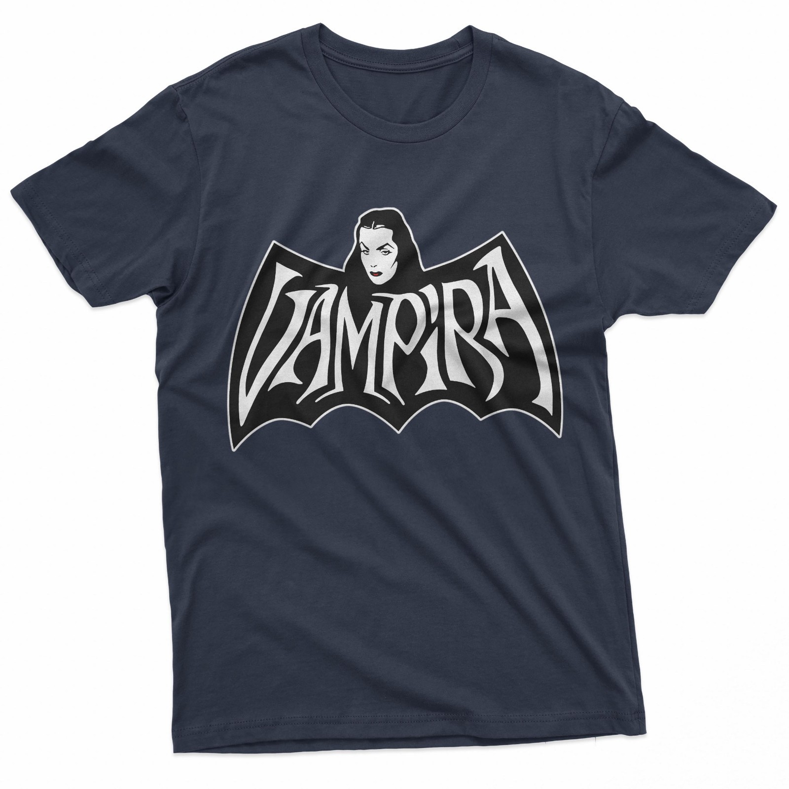 Gothic Bat Wing Crest Lady Retro Horror Art T-Shirt