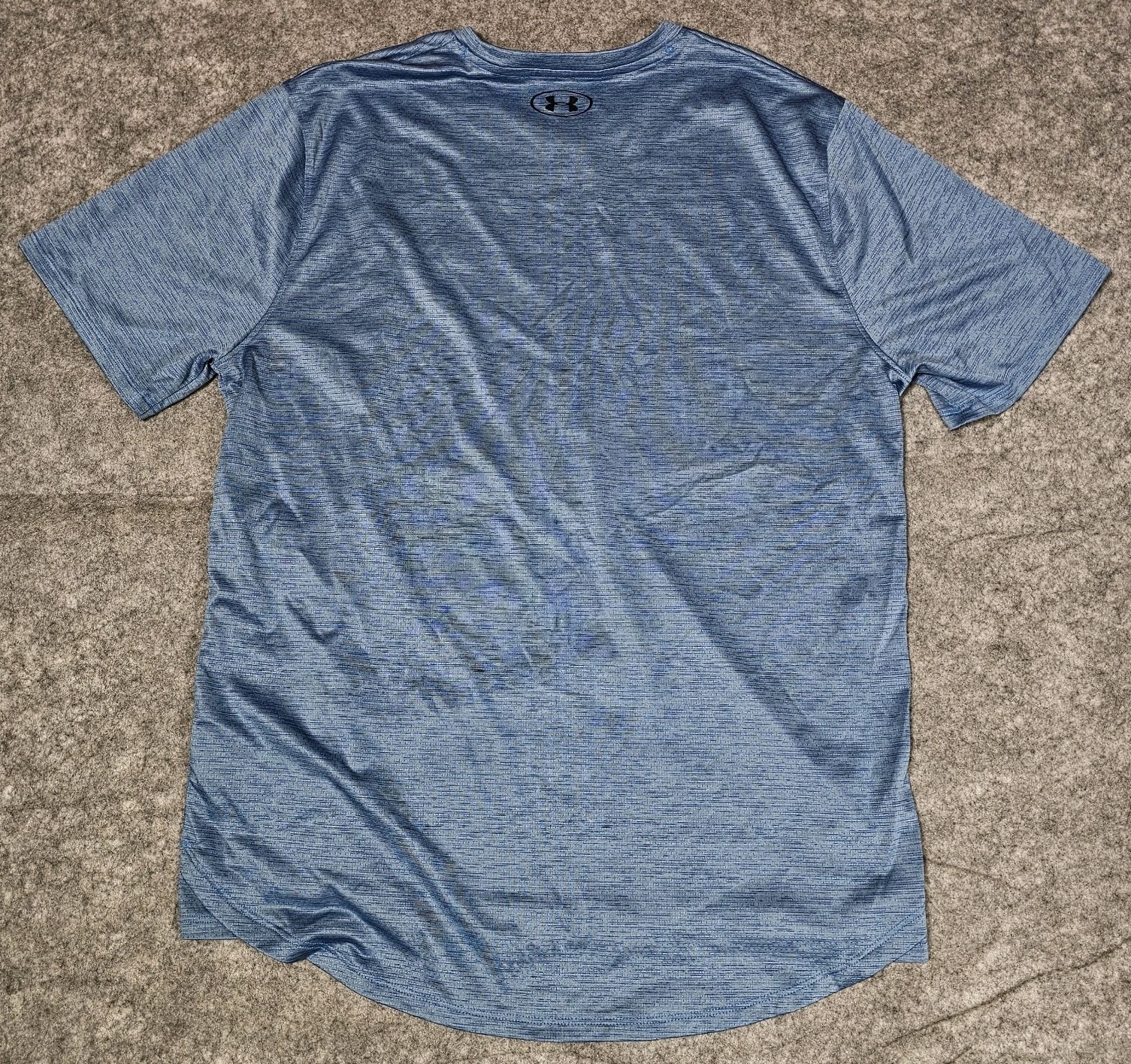 Under Armour T Shirt Men L Blue Loose Polyester Spandex Activewear