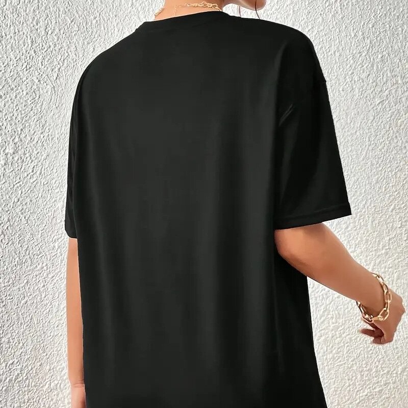 Butterfly Printing Summer Simple Casual Crew Neck T-shirt