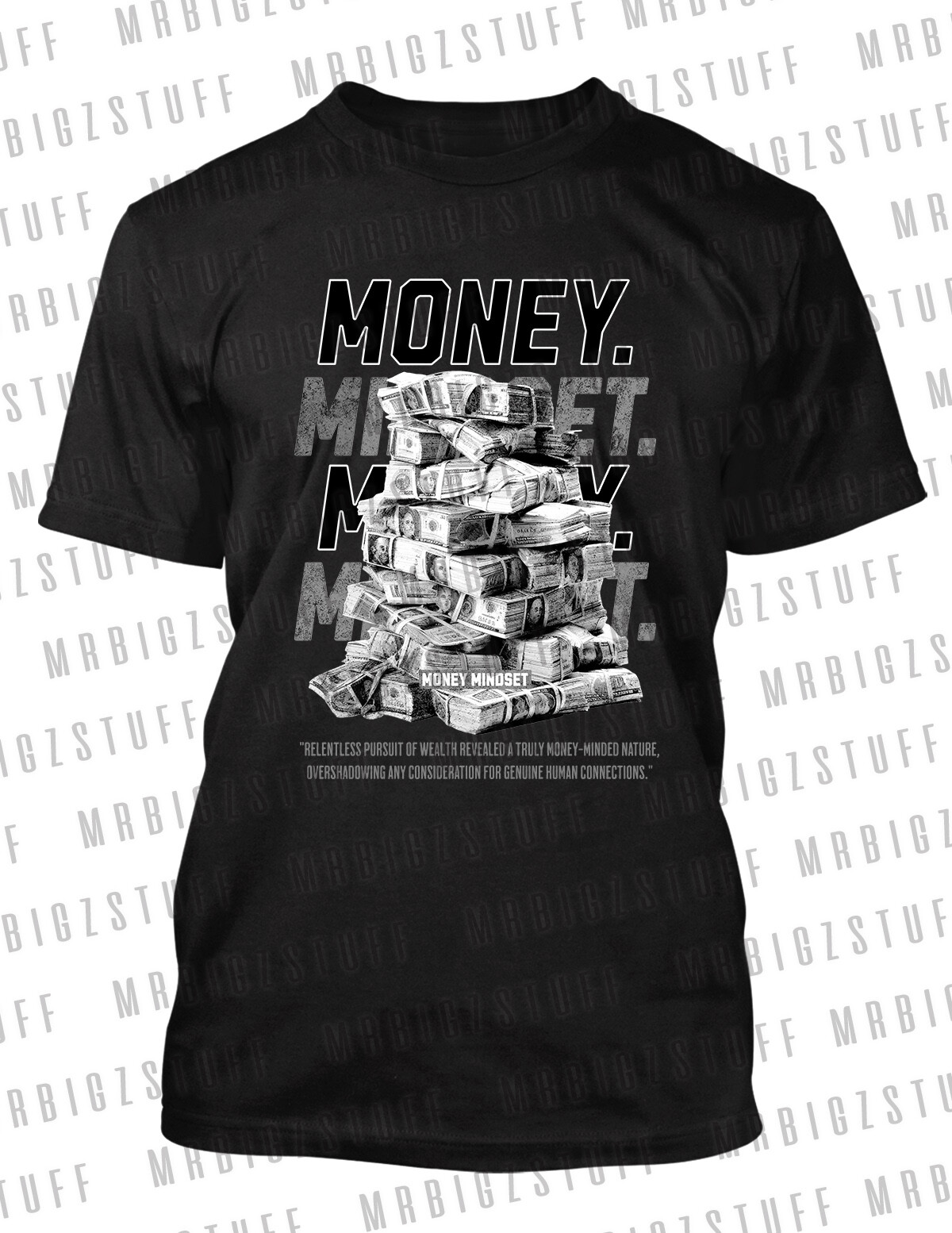 Big & Tall Money Mindset Stackin Tee Shirt To Match J1 High Satin Shadow Sneaker