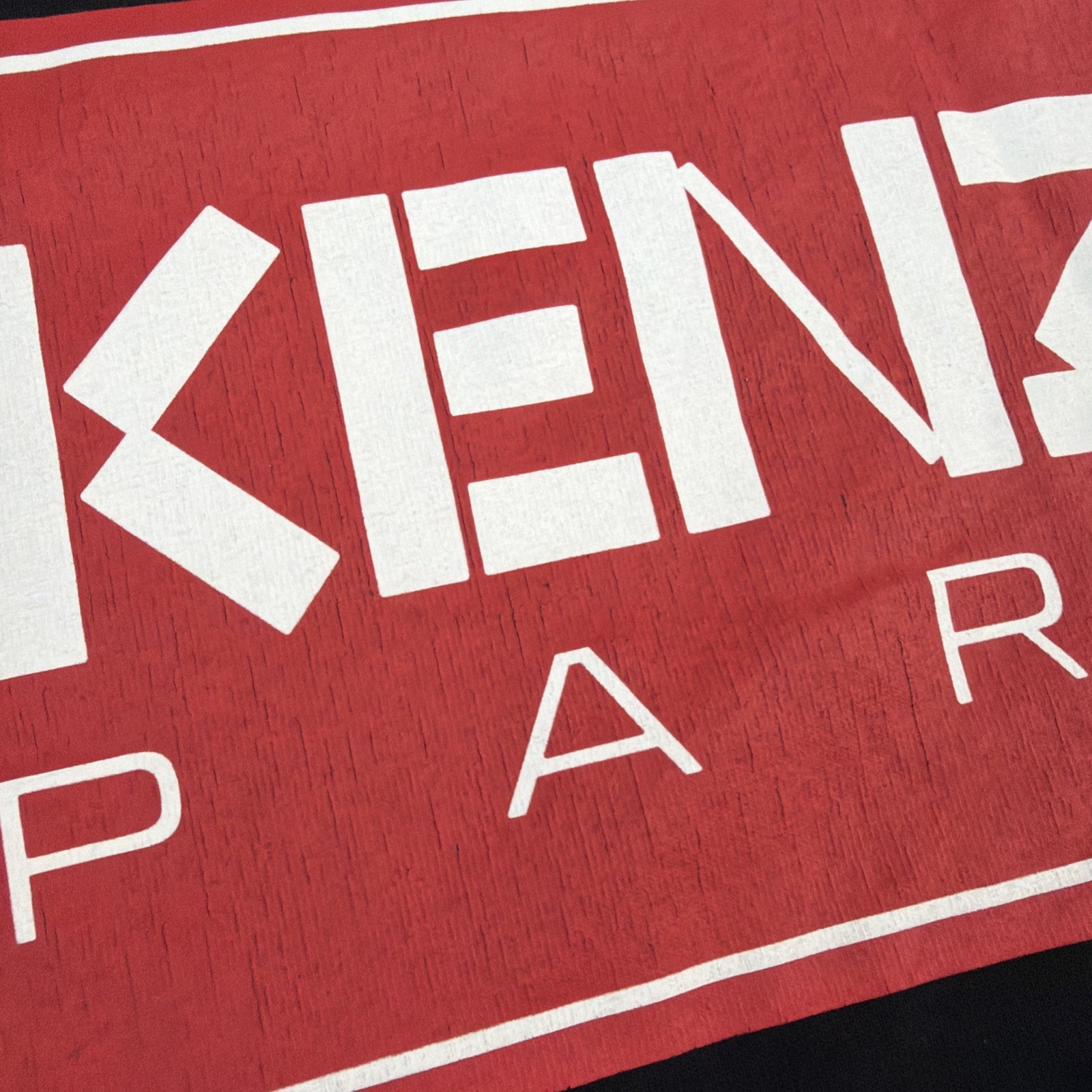 KENZO Paris Box Logo T Shirt short sleeve Black Red Small