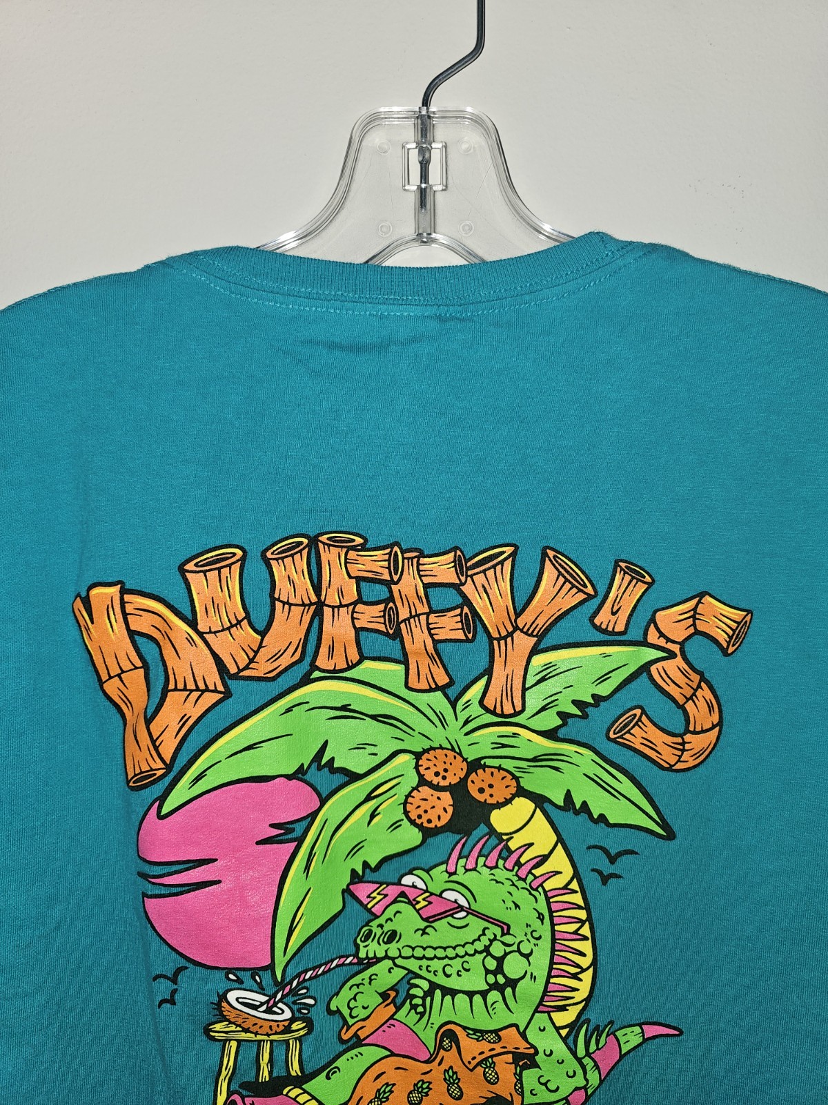 Duffys Vieques Puerto Rico Medium Mens Blue Double-sided Graphic Logo Tshirt