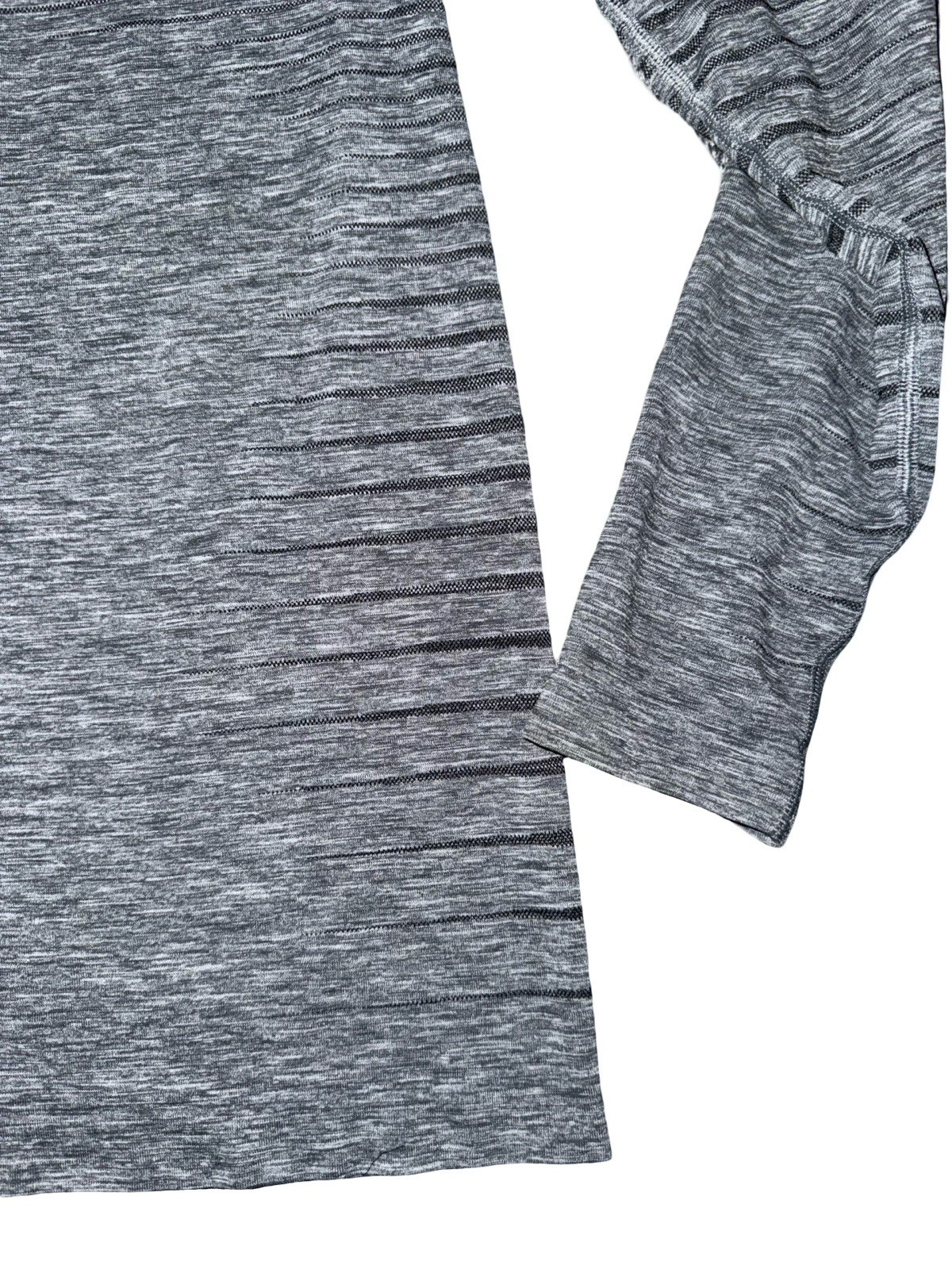 ODLO Base Layer Top Performance Light Fitted Long Sleeve Striped Gray Men’s sz L