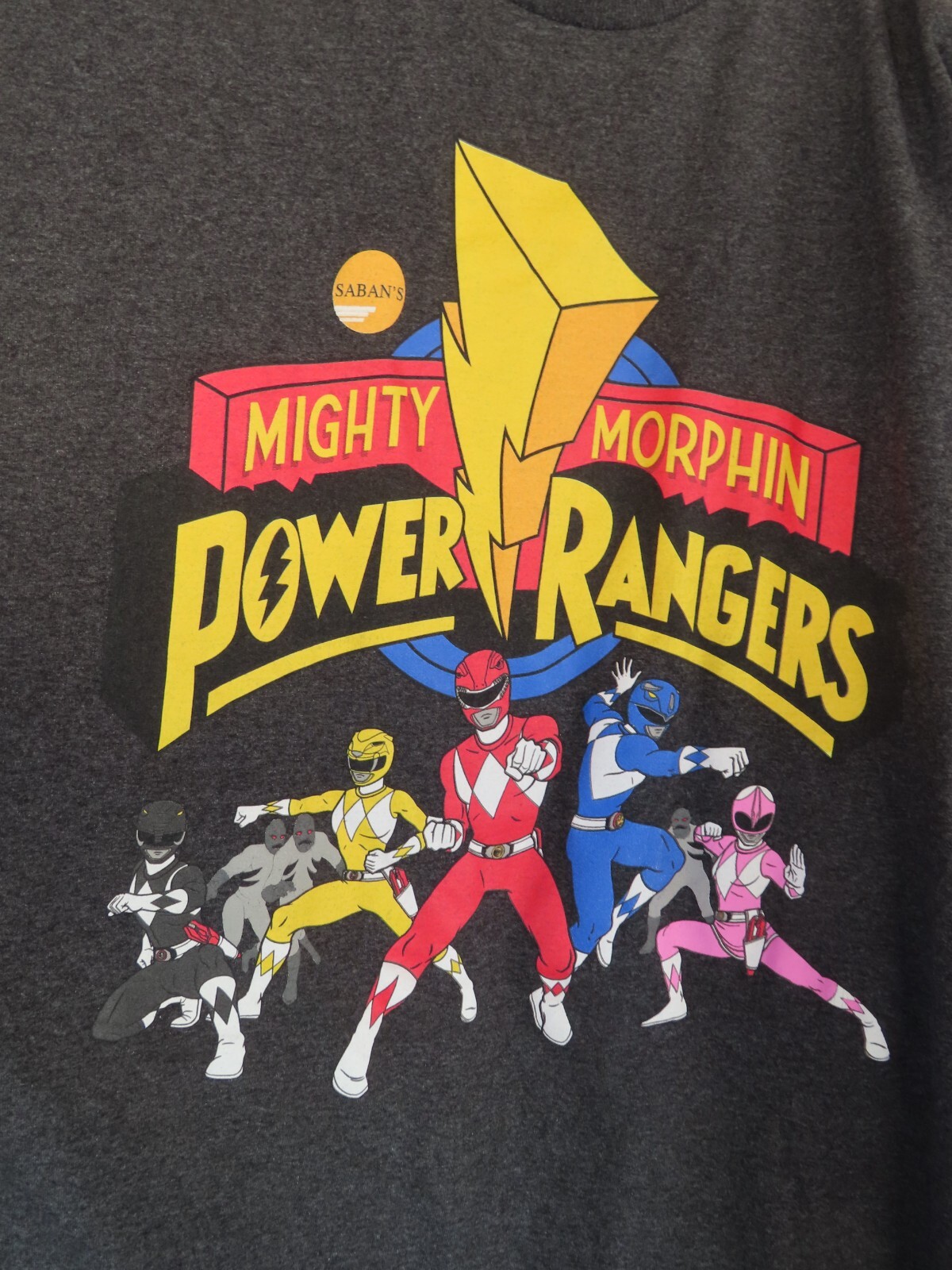 GIANT Mighty Morphin Power Rangers T-Shirt size 3XLT on Power Rangers Label EUC