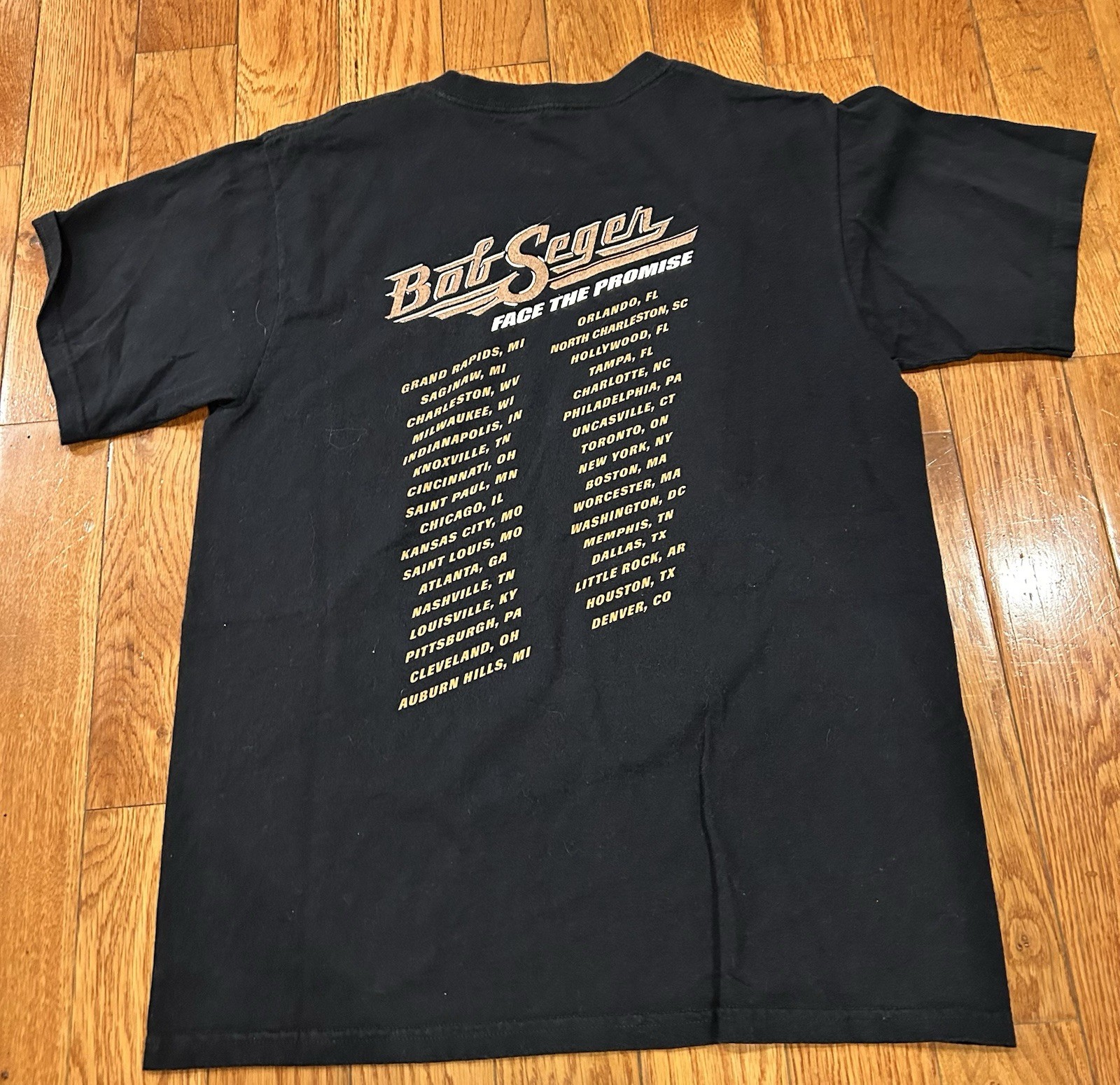 Bob Seger Shirt Mens Medium Face The Promise 2006 2007 Tour Tee Black Anvil