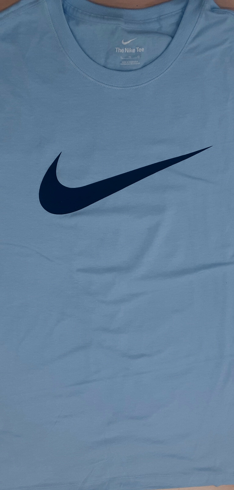 AUTHENTIC NIKE CHEST SWOOSH LIGHT BLUE T SHIRT BV0621-436