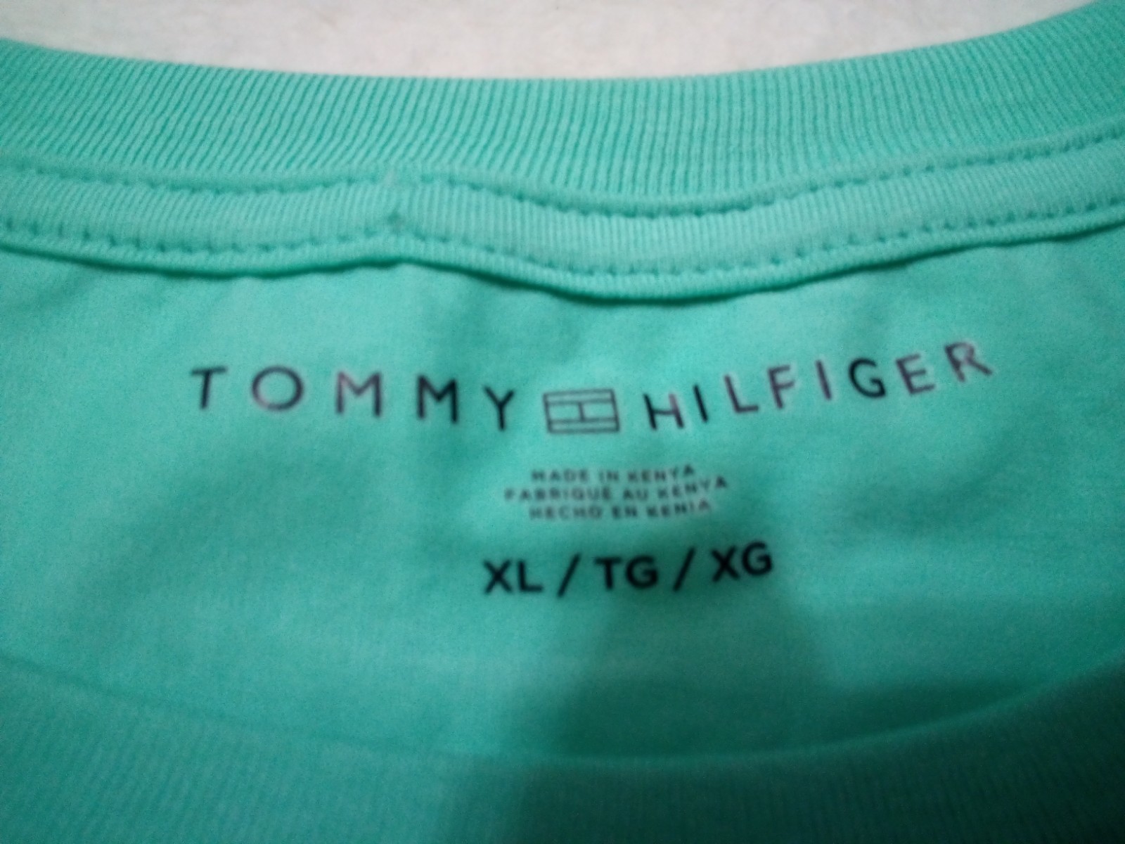 Tommy Hilfiger T-Shirt Men XL Mint Crew Short Sleeve