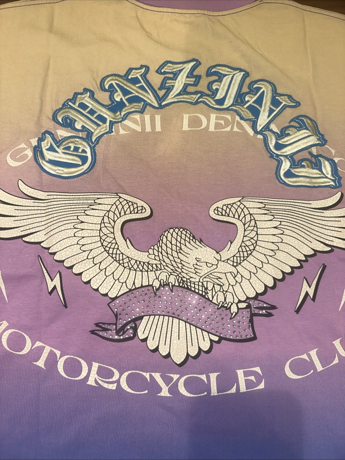 Gunzinii Premium Cracked Graphic Designer Shirt Embroidered Size Medium Boxy Fit