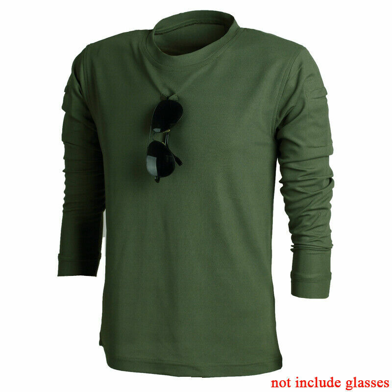 Men Army Tactical Tops T-shirt Casual Long Sleeve Military Training Outdoor SPW