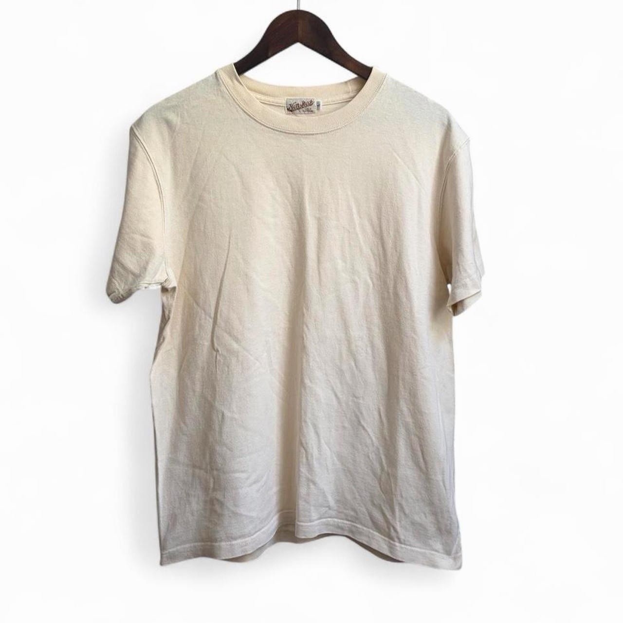 Non Stock MFG Retro Cream Faded Vintage Style Blank Classic Tee