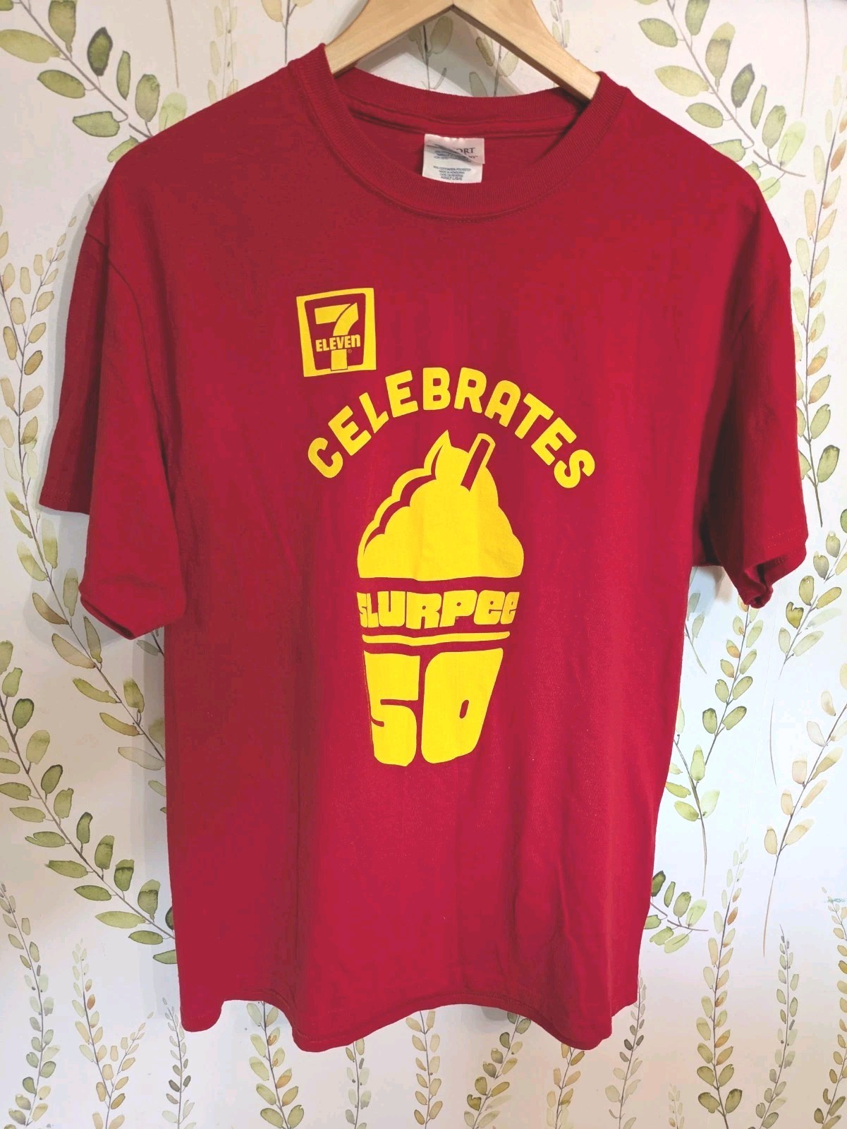 7 Eleven 7-11 Celebrates Slurpee 50 Years ~ Red Shirt – Adult L – Port & Company