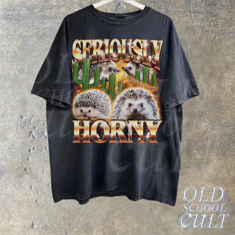 Seriously Horny Funny Offensive Retro Comfort Tee