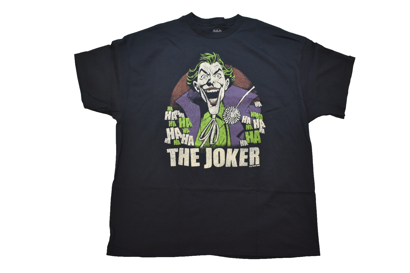 Batman Mens Joker Ha Ha Distressed Print Comics Black Shirt New S-2XL