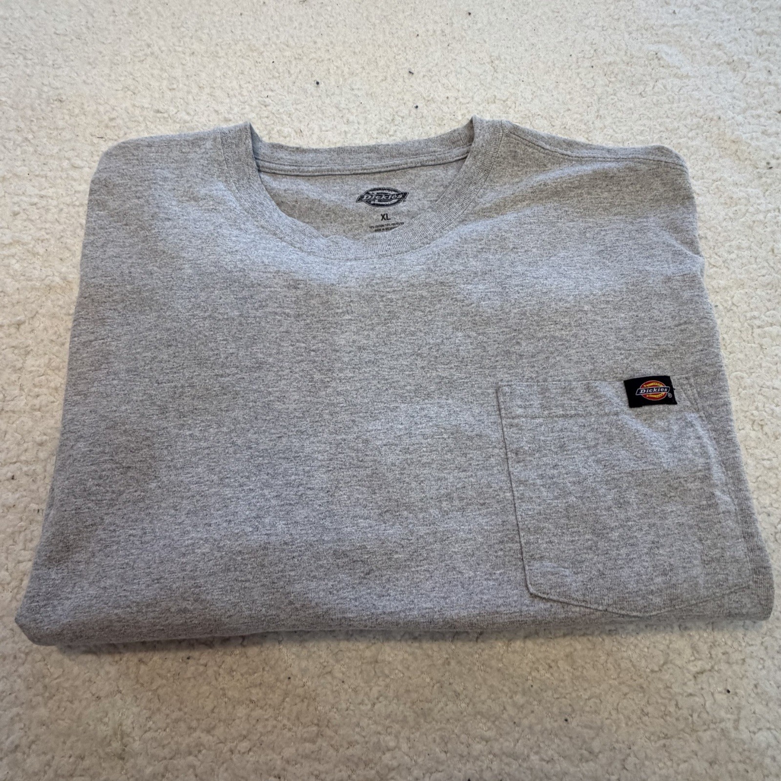 Dickies Short Sleeve T Shirt Size XL Mens Front Pocket Work Shirt Gray