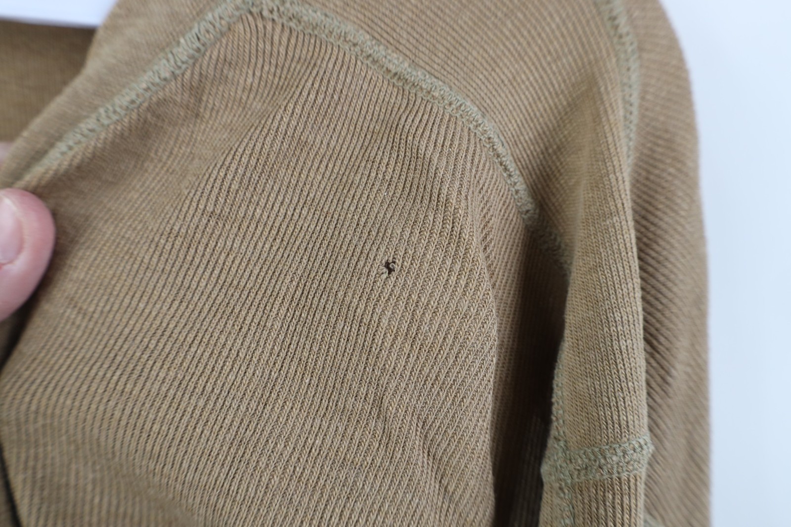 Vtg USGI Mens XL Thrashed Wool Blend Ribbed Knit Henley Undershirt T-Shirt USA