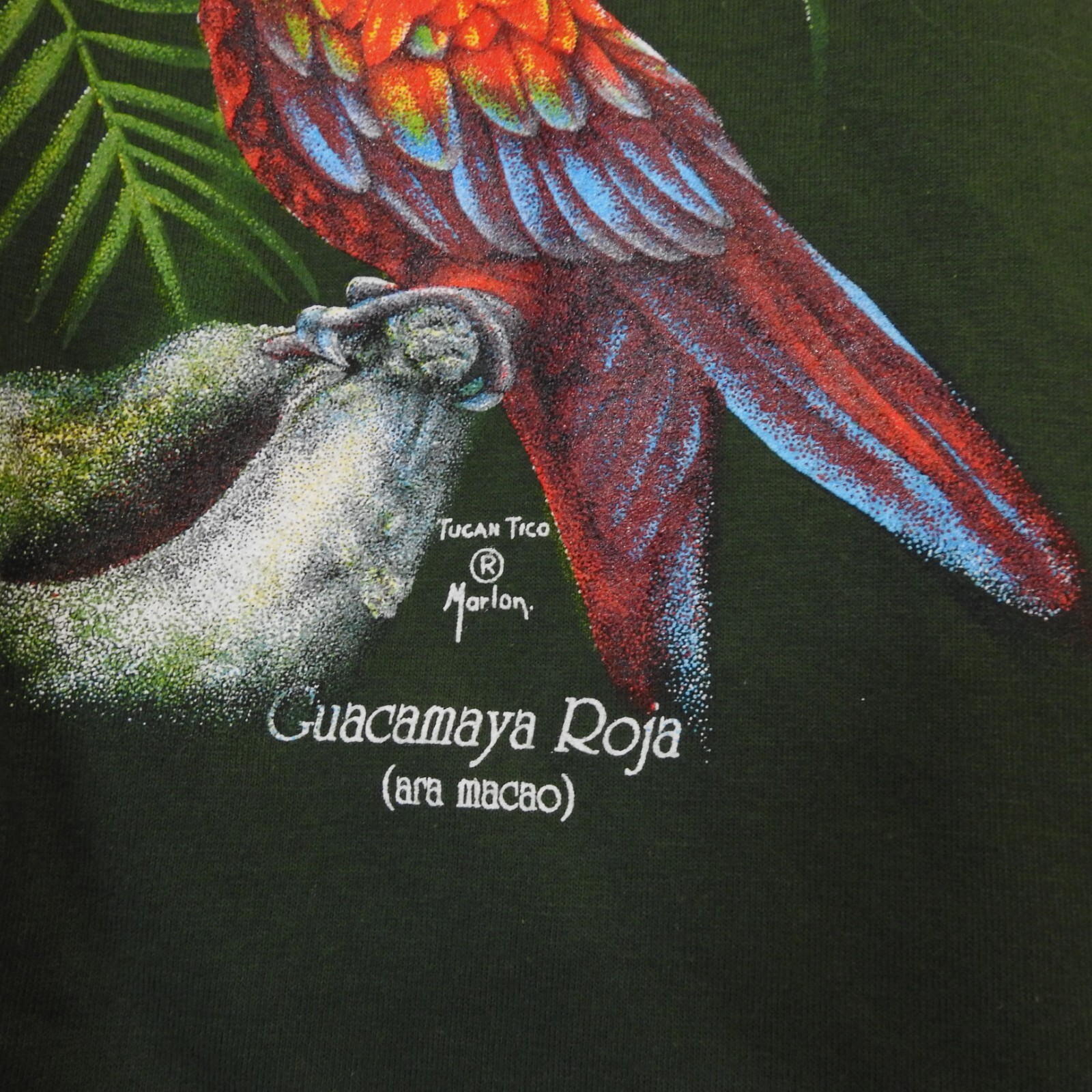 Vintage Tucan Tico Costa Rica Macaw Graphic T Shirt Size L Green New With Tags