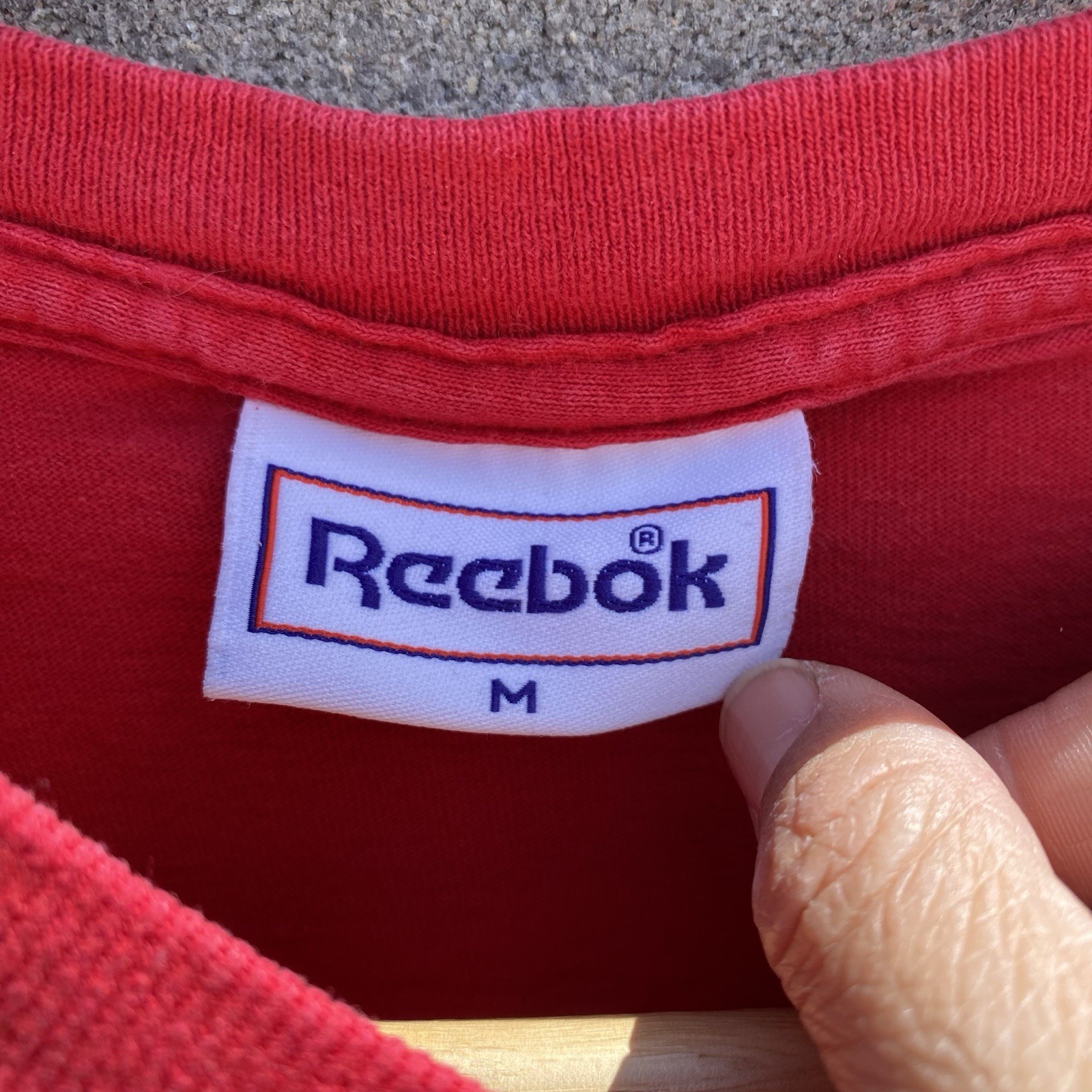 Vintage 90s Reebok Single Stitch Logo Double Sided Shirt Size Medium