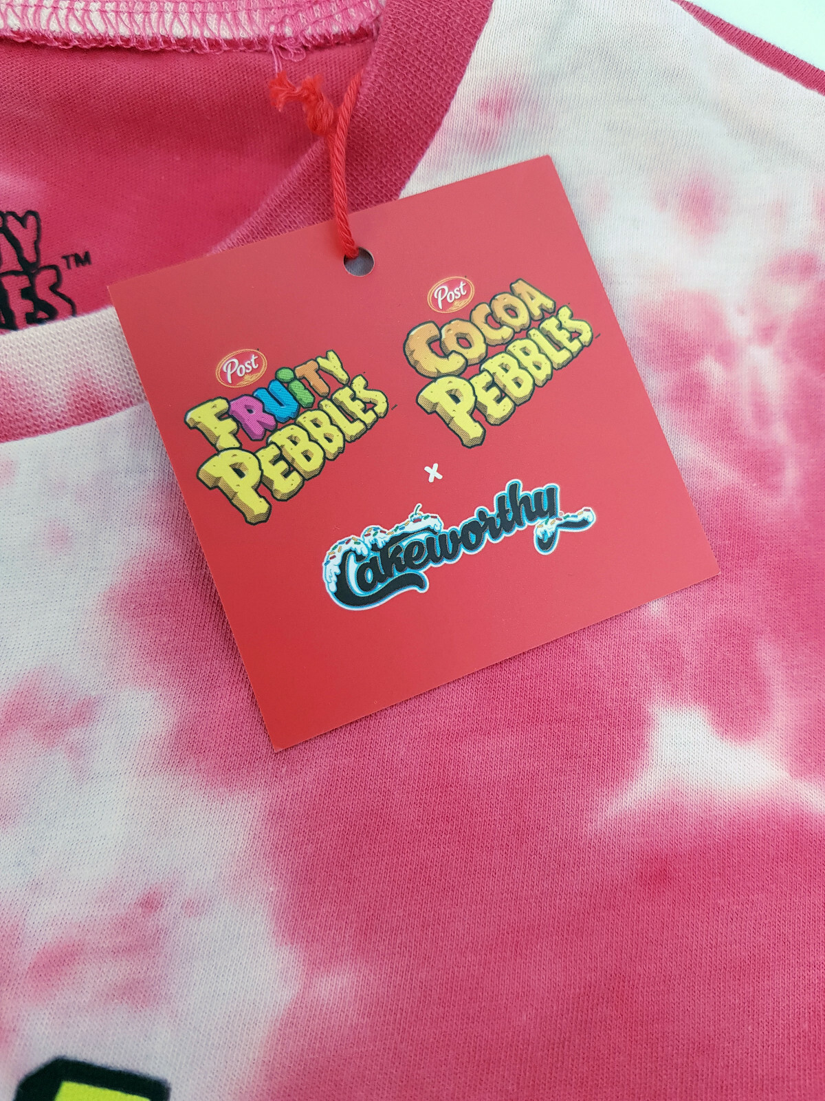 Cakeworthy x Fruity Pebbles Cereal Tie-Dye Short Sleeve T-Shirt Top Flintstones