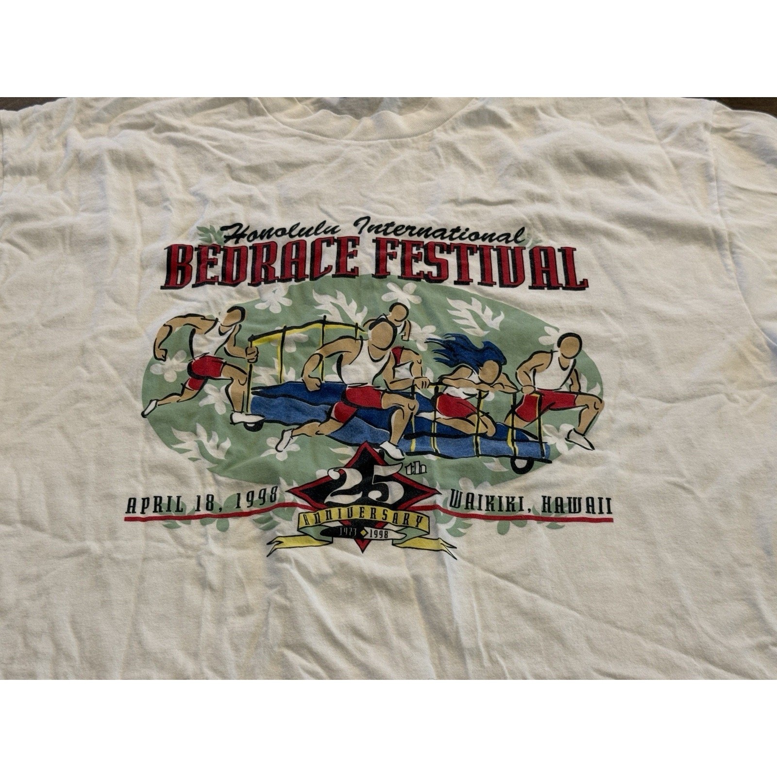 Vintage 90s Honolulu International Bedrace Festival 25th Anniversary T-Shirt XL