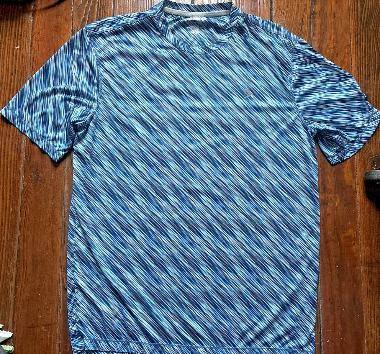 REEL LEGENDS Mens Sz Medium Reel-Tec T-shirt Cool Easy Care Blue, VGUC