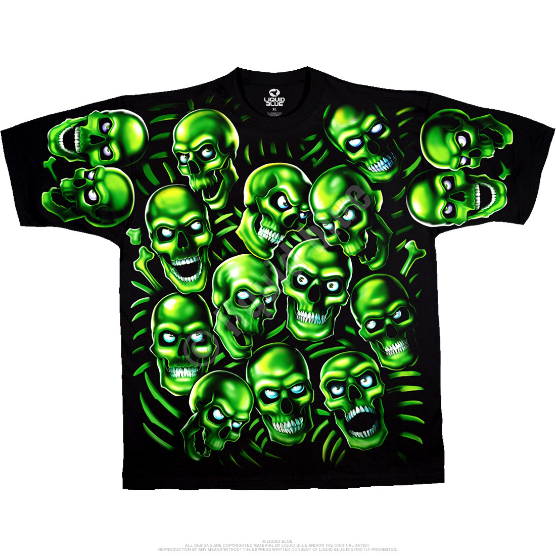 JUICY J STAY FLY-SKULL PILE-GLOW N DARK-T-SHIRT S-M-L-XL-2X- Authentic, Licensed