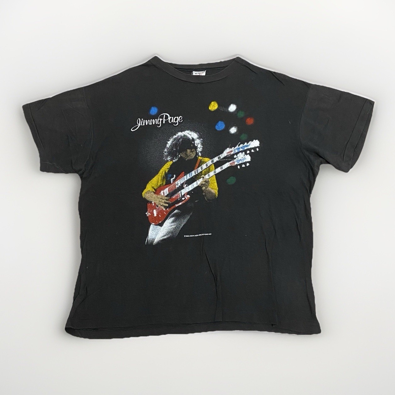 80s Jimmy Page T Shirt Medium 1985 The Firm Tour Rock Band Single Stitch Vintage