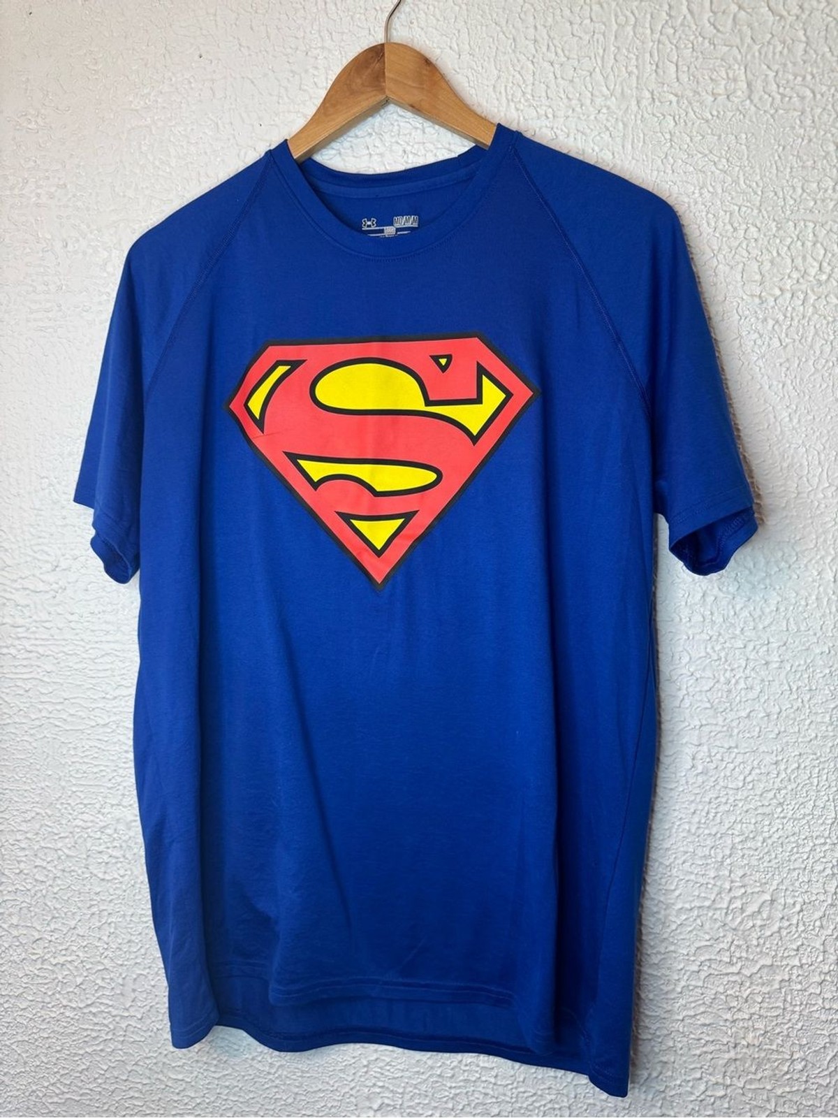Under Armour Blue Short-Sleeve Tee with Red & Yellow Superman Logo