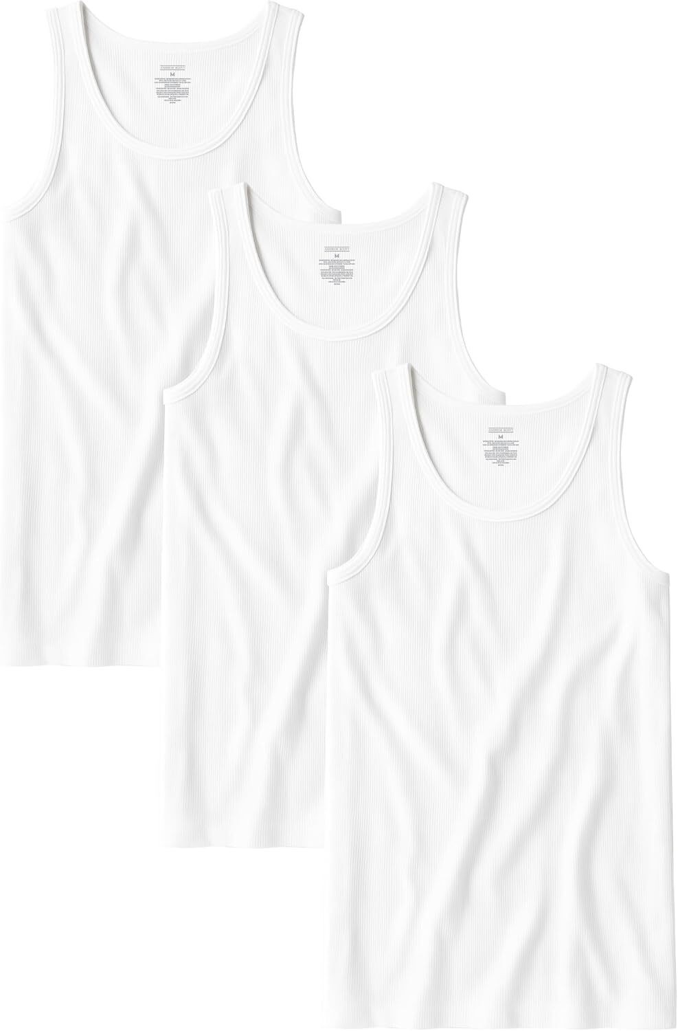Men’s Cotton Tank Tops Tag Free Soft Ribbed Undershirts Multi Pack Breathable