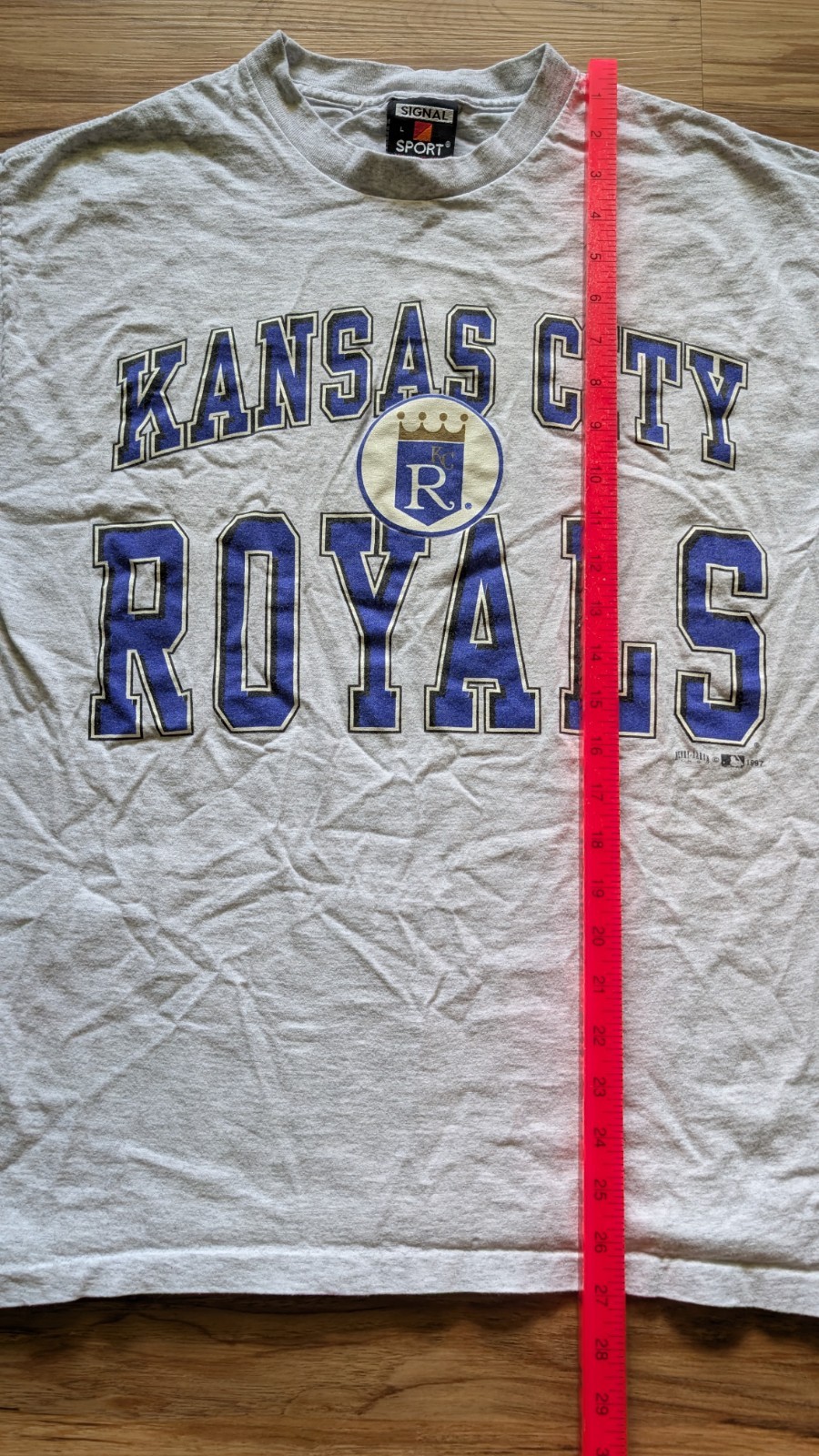 Vtg 90s Kansas City Royals T Shirt Signal Sport Mens L Gray 1997 Baseball MLB