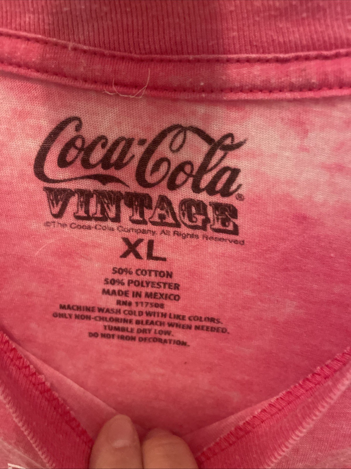Coca Cola Adult Red Logo Short Sleeve Crew Neck T Shirt SZ XL 50/50 cotton poly