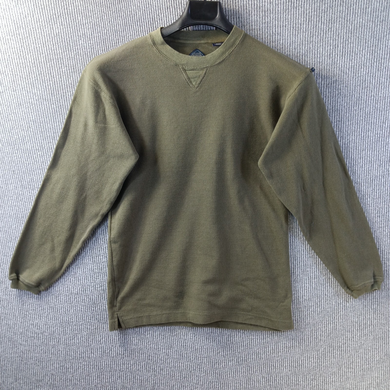 FRYDAY Club Shirt Mens XL Olive Drab Green Thermal Tab Accents Long Sleeve