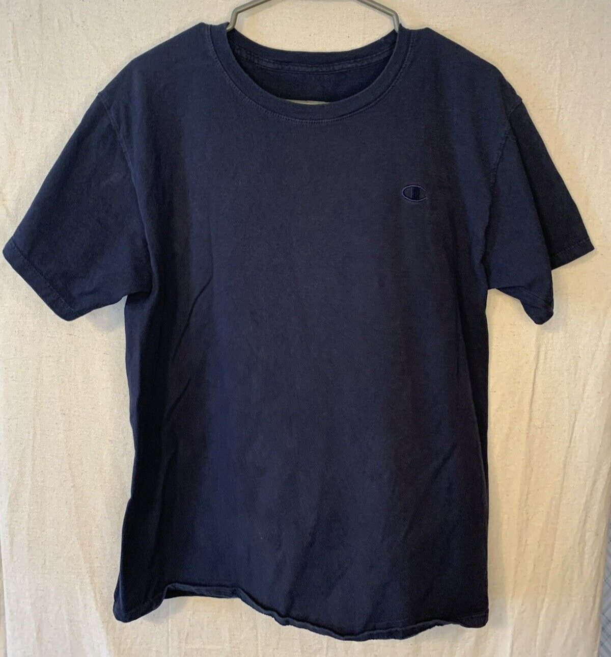 Champion T425 Shirt Adult Medium Blue Logo Casual Outdoors Camping Mens