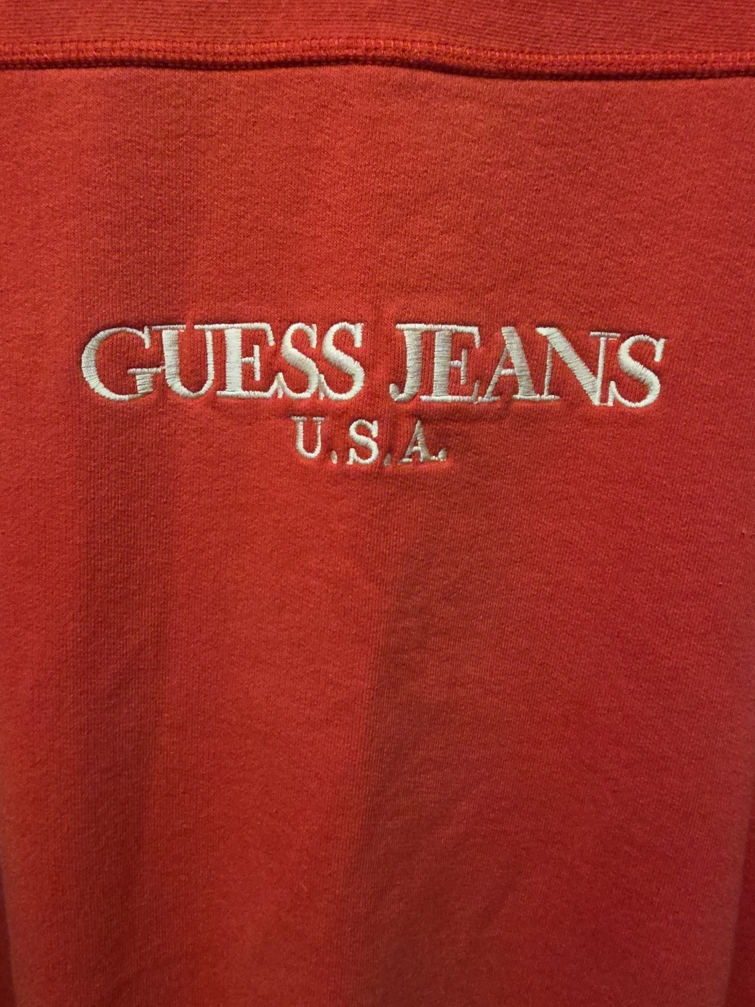 Vintage Guess Jeans Shirt Size Medium Red Longsleeve Georges Marciano USA 90s