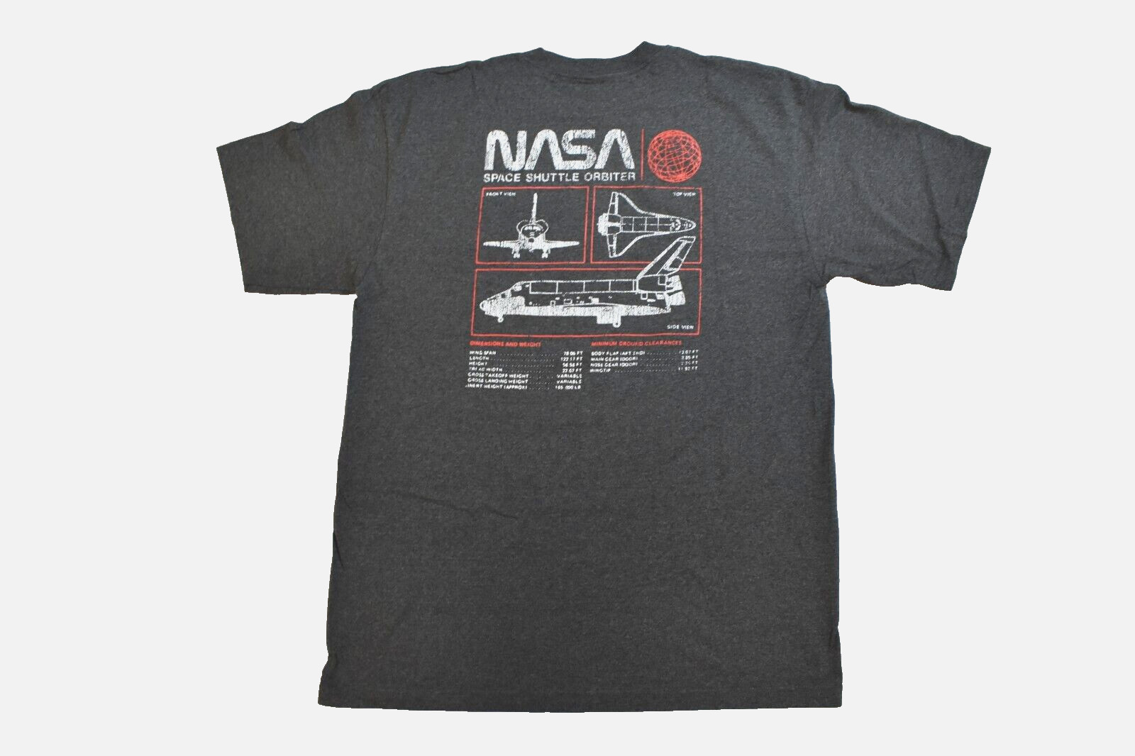 Fifth Sun NASA Mens Big & Tall NASA Space Shuttle Orbiter Stats Shirt New 4XLT