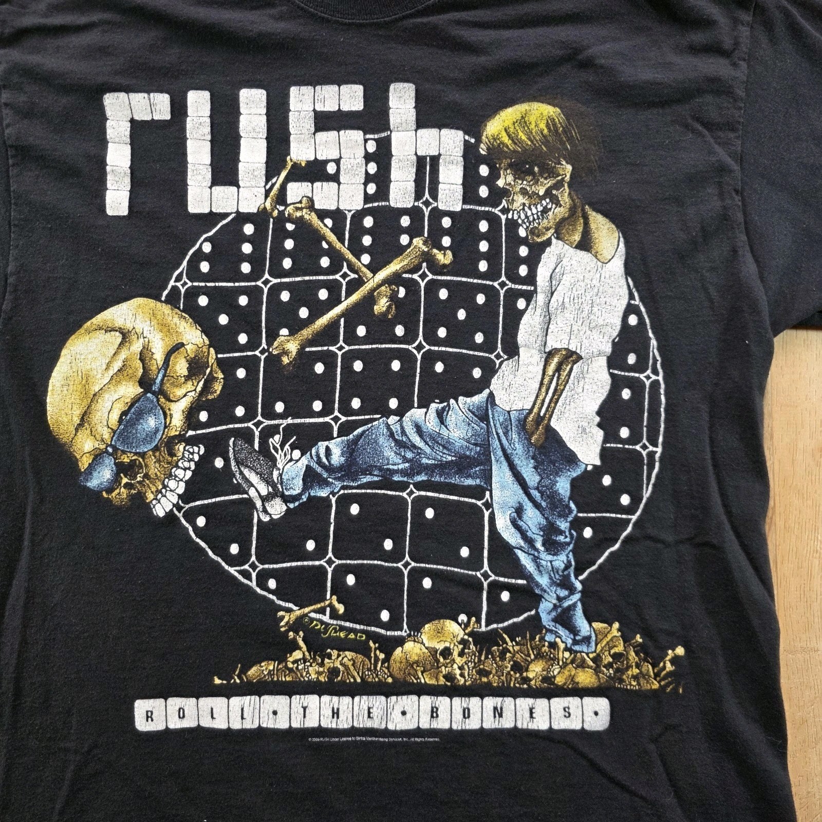 Vintage 91 Rush Roll The Bones Tour T-Shirt Black Hanes Heavyweight Rock Band XL