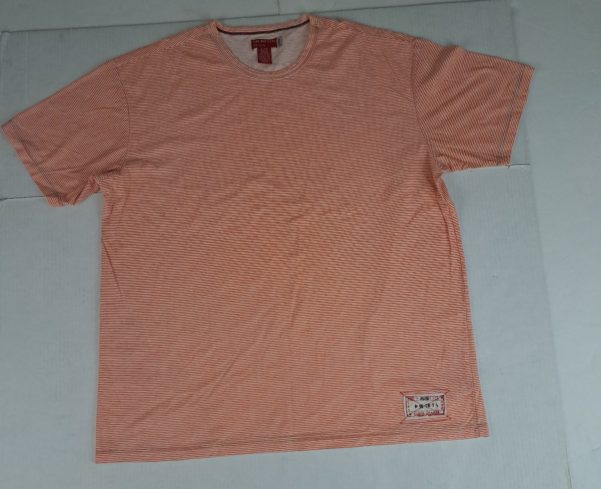 Vintage Guess Jeans 1981 Orange Striped X-Large Y2K Shirt