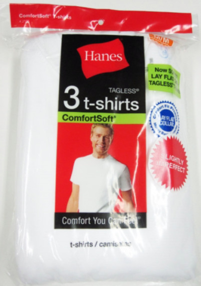Hanes Men’s Crew Neck T-Shirt White Irregular Size Small-XXXL, 3-Pack & 6 Pack