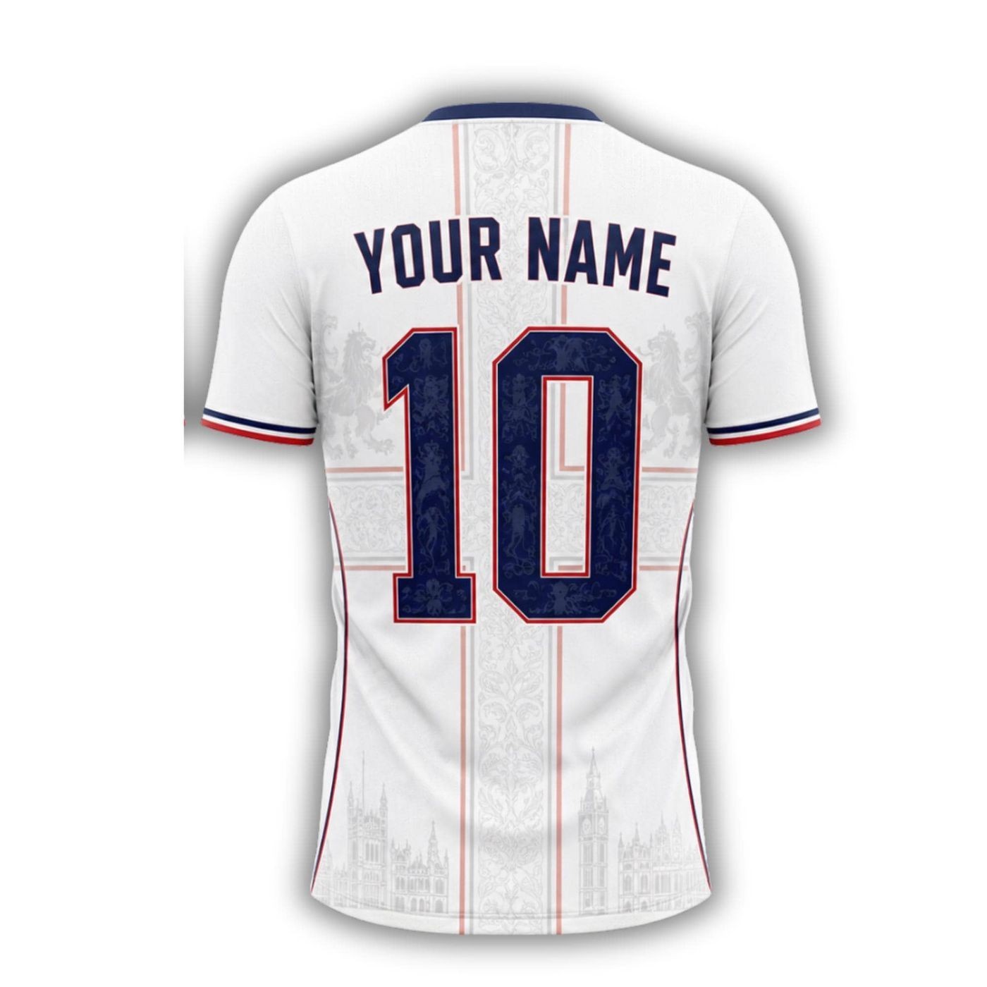 Custom England Soccer Shirt Personalized Name Number Football Fan Tee