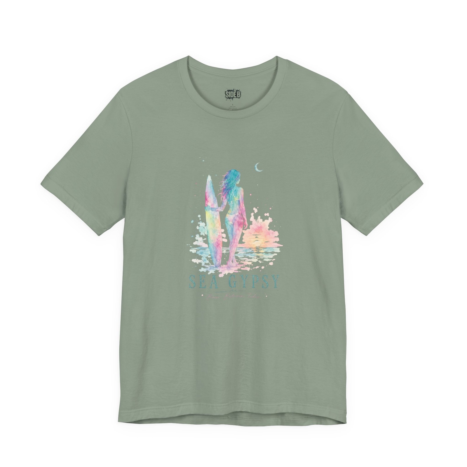 Surfer Girl Illustration T-Shirt | Pastel Wave Beach Tee