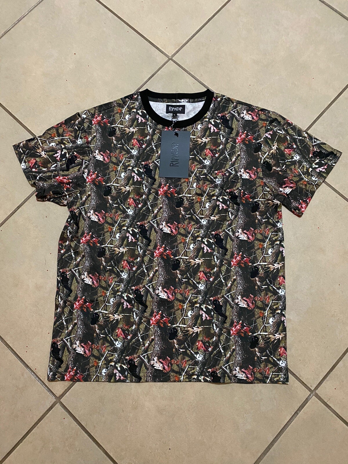RIPNDIP NERM & JERM TREE CAMO POCKET T SHIRT MULTI SIZE LARGE NEW WITH TAGS