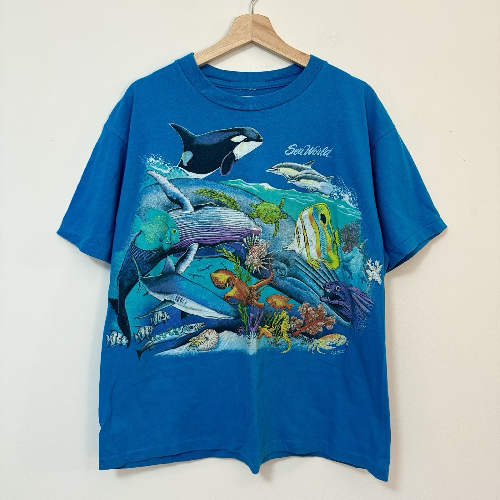 VTG Sea World Aquatic Underwater Scene 90s Y2K Single Stitch Graphic Tee