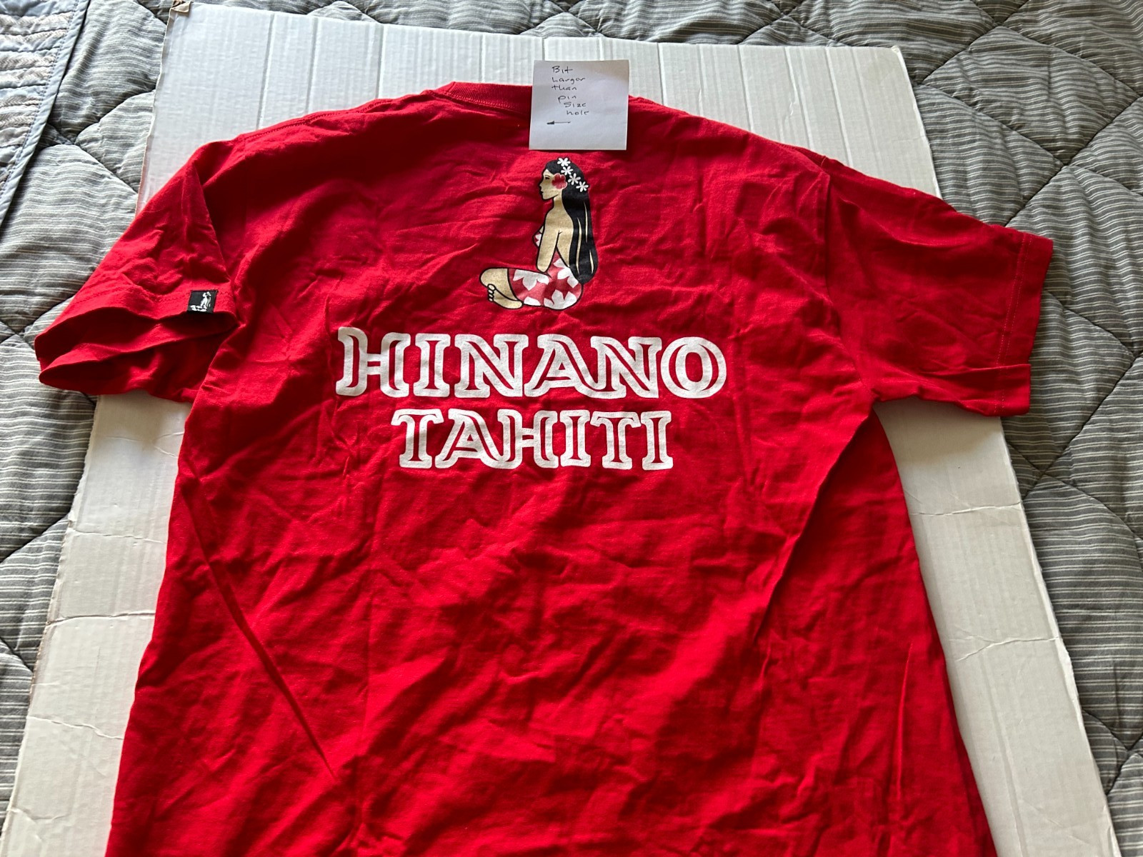 HINANO TAHITI TAHITIAN GIRL SIZE L RED SHORT SLEEVE T-SHIRT…SEE DESCRIPTION