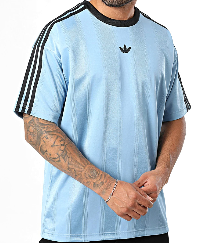 RARE! NEW MEN’S ADIDAS ORIGINALS TREFOIL JACQUARD SHIRT ~SIZE XL #JW587 BLUE