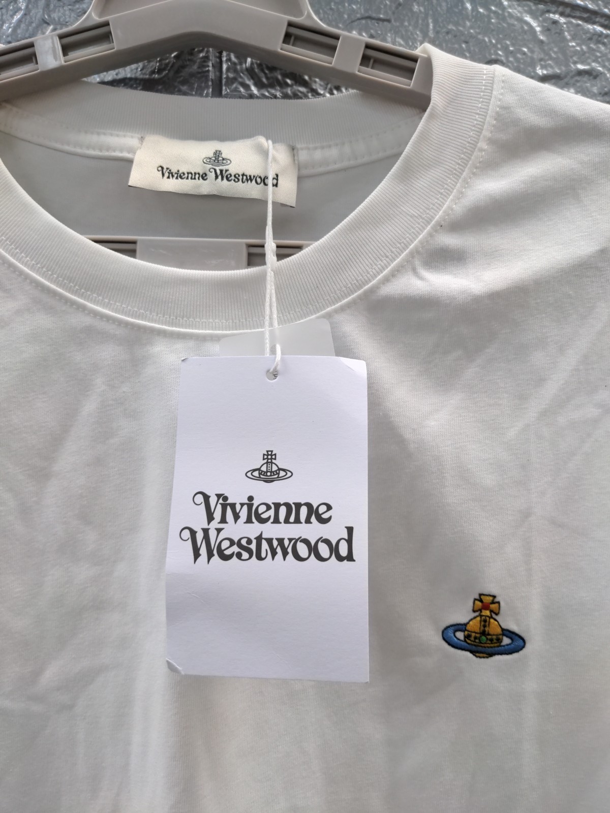New Vivienne Westwood Unisex SprayOrb Classic T-shirt White Sz L