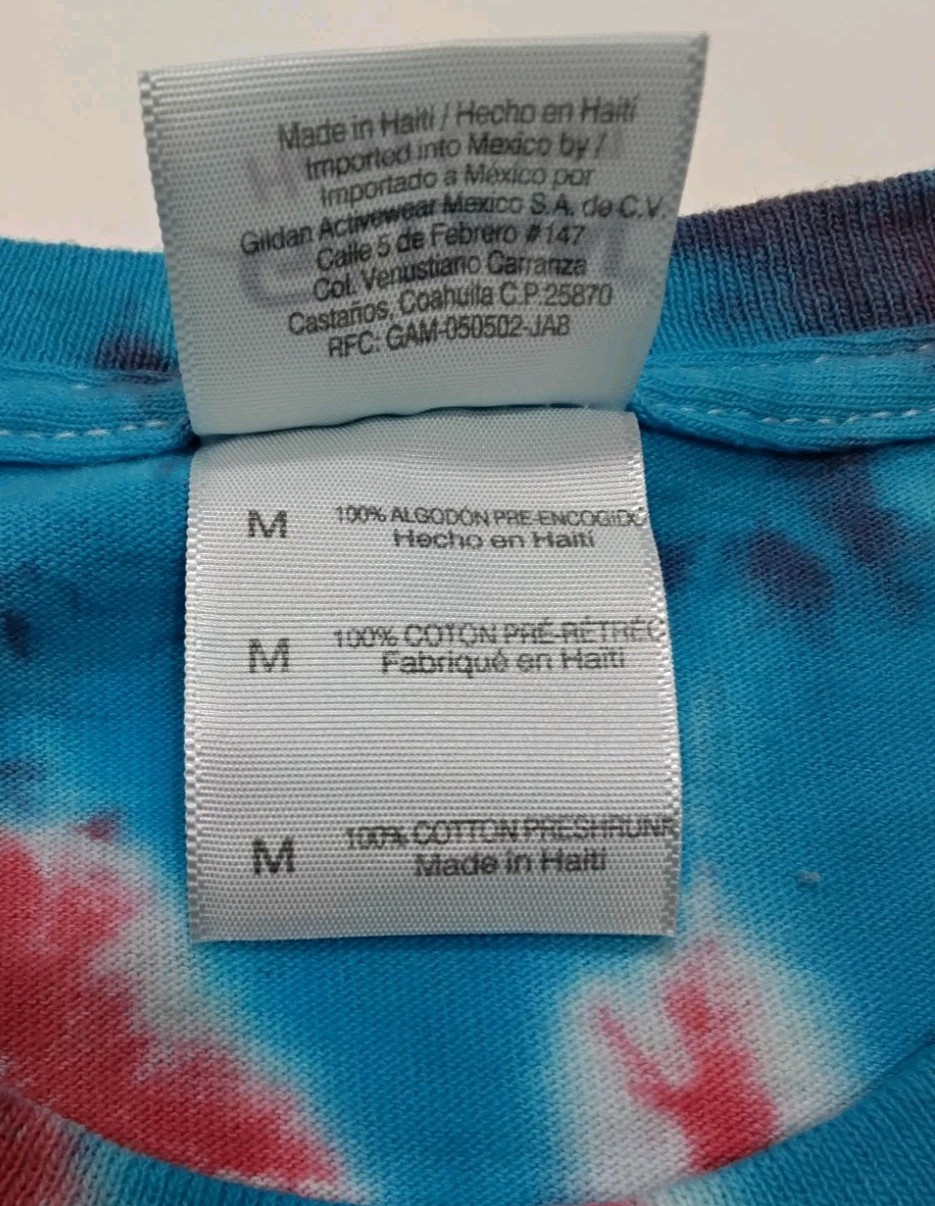 New Tie Dye Men’s Medium T-Shirt Blue Red Adult Multicolor Summer Spider