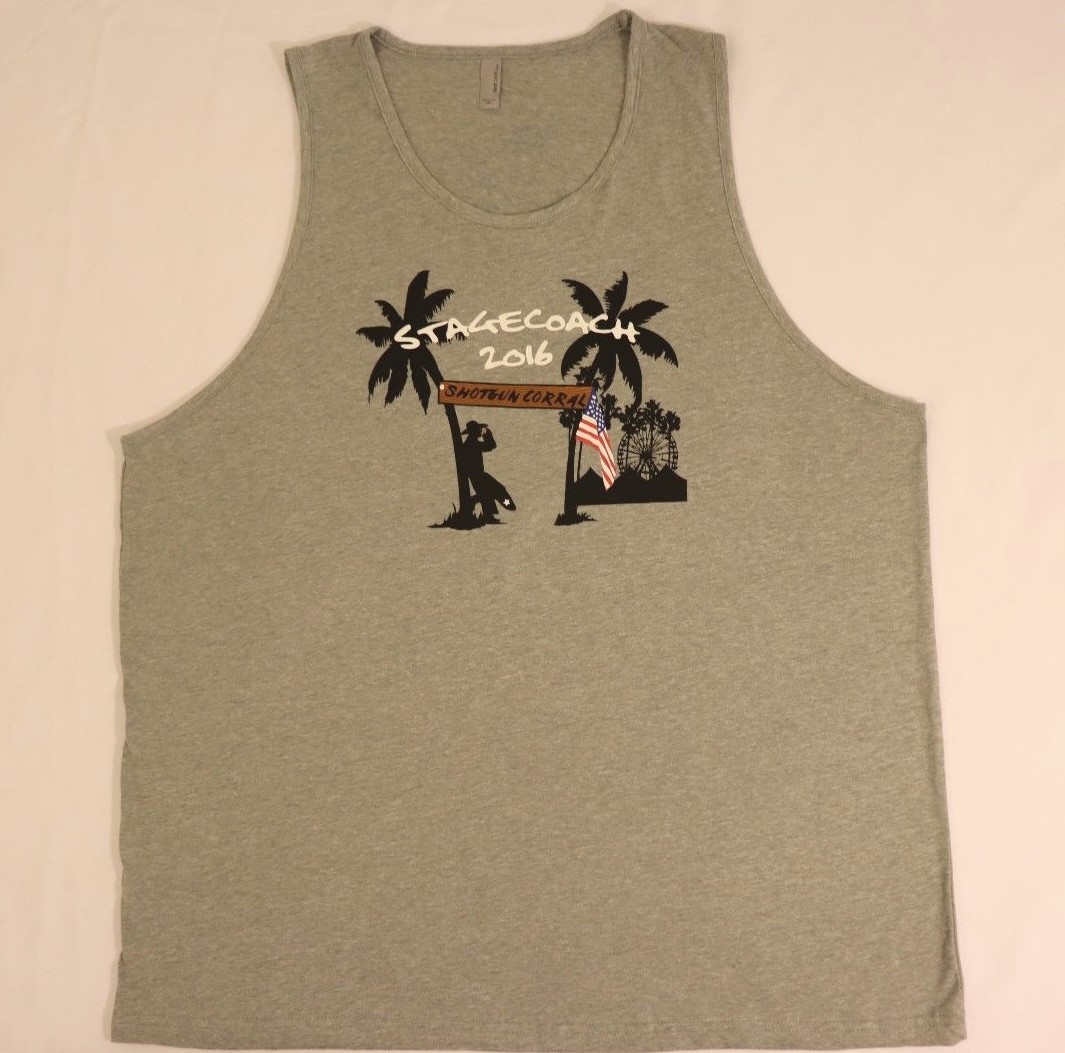 Stagecoach 2016 Shotgun Corral Tank Top Shirt 2XL XL L M Gray Country Music Fest